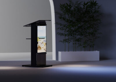 Media Podium Dimly Lit Room