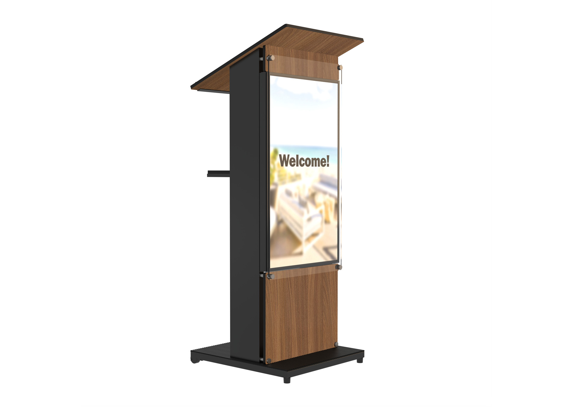 Media Podium Front View in Oiled Legno Media Podium Front View in Oiled Legno