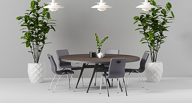 iDesign Linenless Round with Bend Chairs